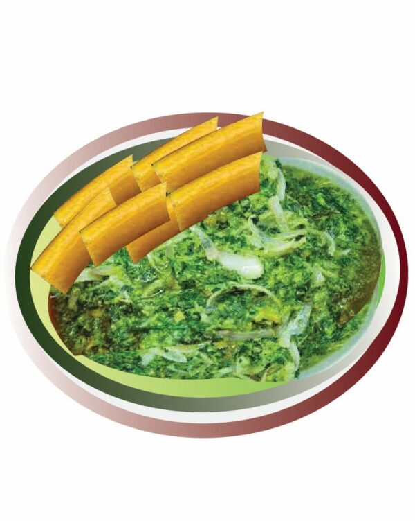 Ndole with Ripe Plantains - Authentic Cameroon Ndole dish served with Ripe Plantains fried or steamed -  GREAT FOR VEGANS -