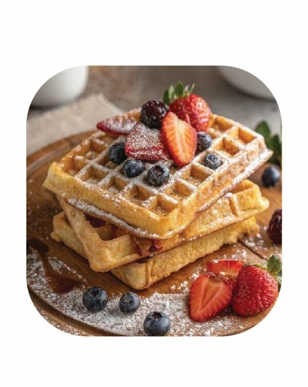 Waffles - Freshly baked served with Syrup and Butter
